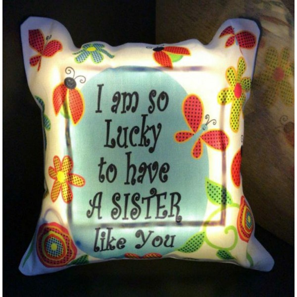 Personalised Best Sister Led Cushion Personalised Best Sister Led Cushion