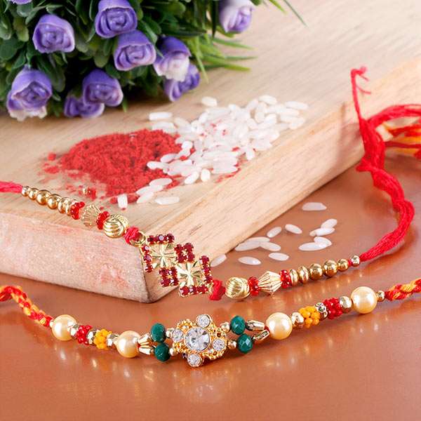 Colourful Studded & Beaded Rakhi Colourful Studded & Beaded Rakhi