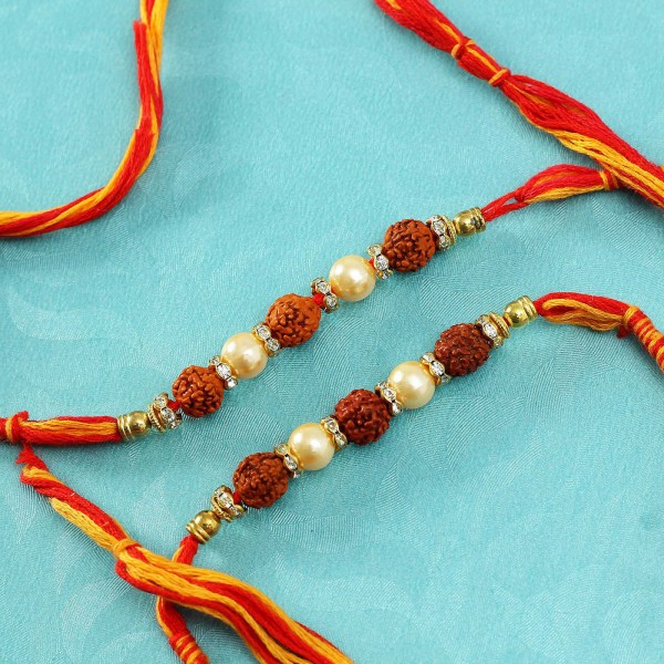 Set Of Two Rudraksh Rakhi Set Of Two Rudraksh Rakhi